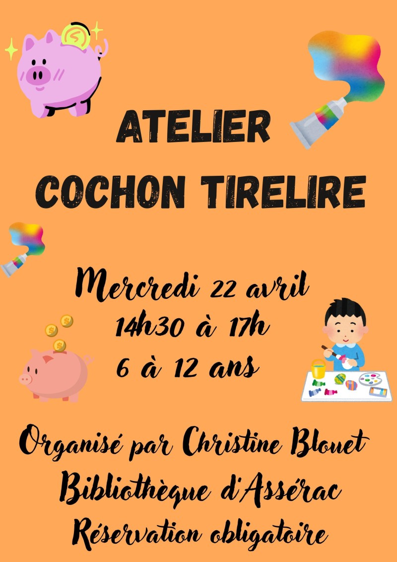 Atelier : Cochon tirelire