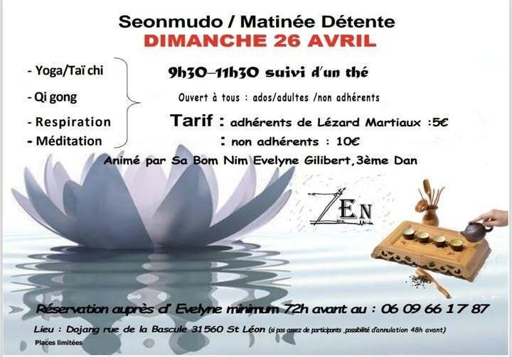 Matinée détente Seonmudo avec Lézard Martiaux à Saint-Léon