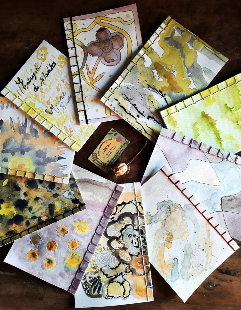 Découverte encres végétales et création carnet relié