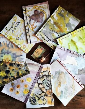 Découverte encres végétales et création carnet relié