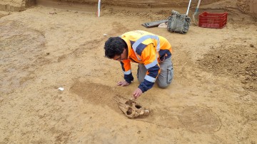 Visites du chantier de fouille Inrap à Onnaing