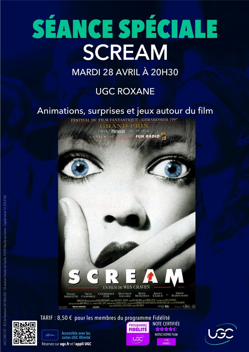 Soirée films de genre Scream de Wes Craven