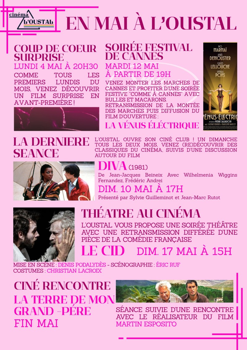 En Mai au Cinéma L'Oustal