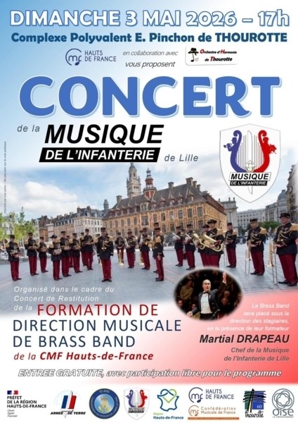 Concert de la musique de l'infanterie à Thourotte, avec restitution de la formation de direction mus