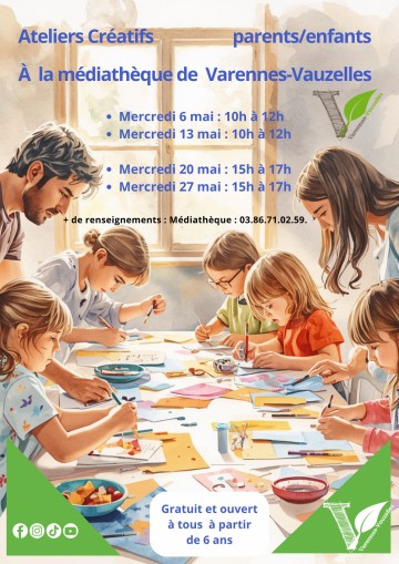 Les ateliers créatifs arrivent à la médiathèque !🎨