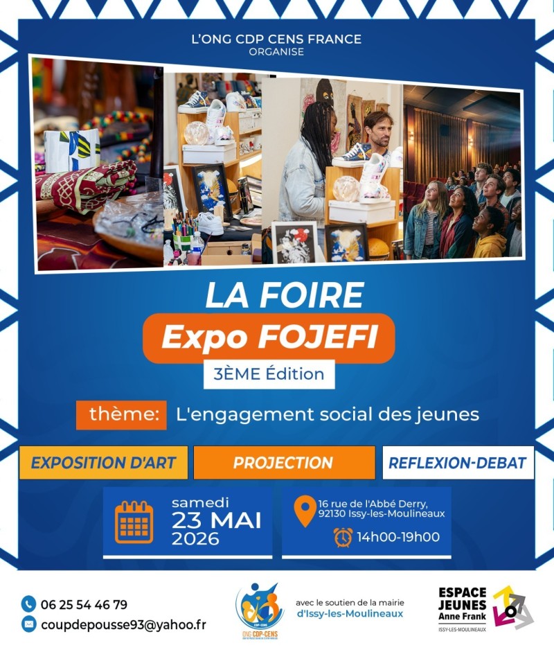 3è édition de la Foire-Expo FOJEFI à la Maison des Hauts d’Issy, le samedi 23 mai 2026 de 14h00 à 19h00