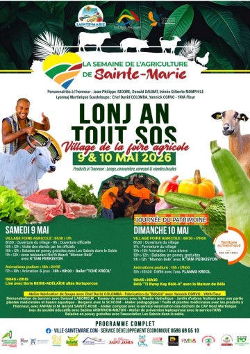 6ème ÉDITION DE LA SEMAINE DE L’AGRICULTURE À SAINTE-MARIE "Lonj an tout sos"