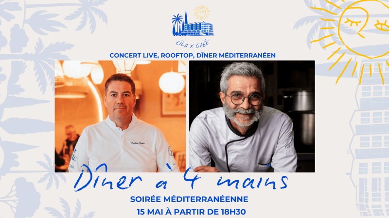 Dîner à 4 mains à La Rochelle 15 mai : soirée méditerranéenne, rooftop, concert