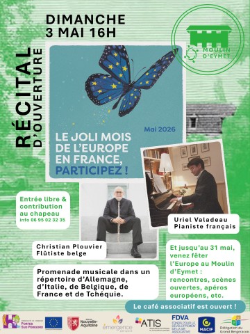 Venez fêter le joli mois de l'Europe au Moulin d'Eymet