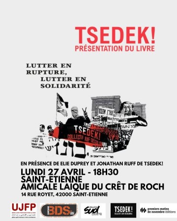 TSEDEK! en tournée autour du livre "LUTTER EN RUPTURE, LUTTER EN SOLIDARITÉ"
