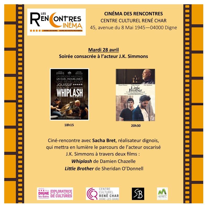 Soirée consacrée à l'acteur J.K. Simmons avec deux films : "Whiplash" et "Little brother"