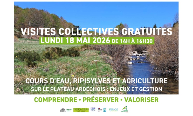 Visite collective Cours d'eau, Ripisylves et Agriculture sur le Plateau ardéchois : enjeux et gestion