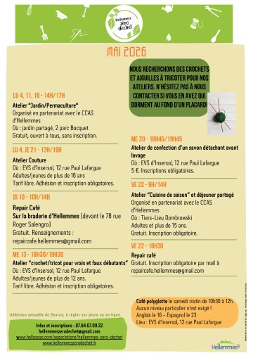 Hellemmes zéro déchet - Programme de mai