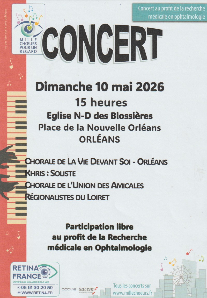Concert RÉTINA Mille chœurs pour un regard 2026 – Recherche Médicale en Ophtalmologie