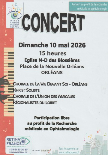 Concert RÉTINA Mille chœurs pour un regard 2026 – Recherche Médicale en Ophtalmologie