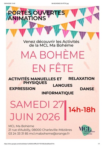 Portes ouverte à la MCL "Ma Bohème en fête"