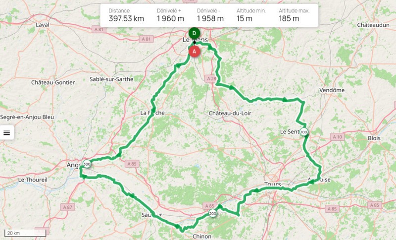 Rando vélo Le Mans - Tours - Angers