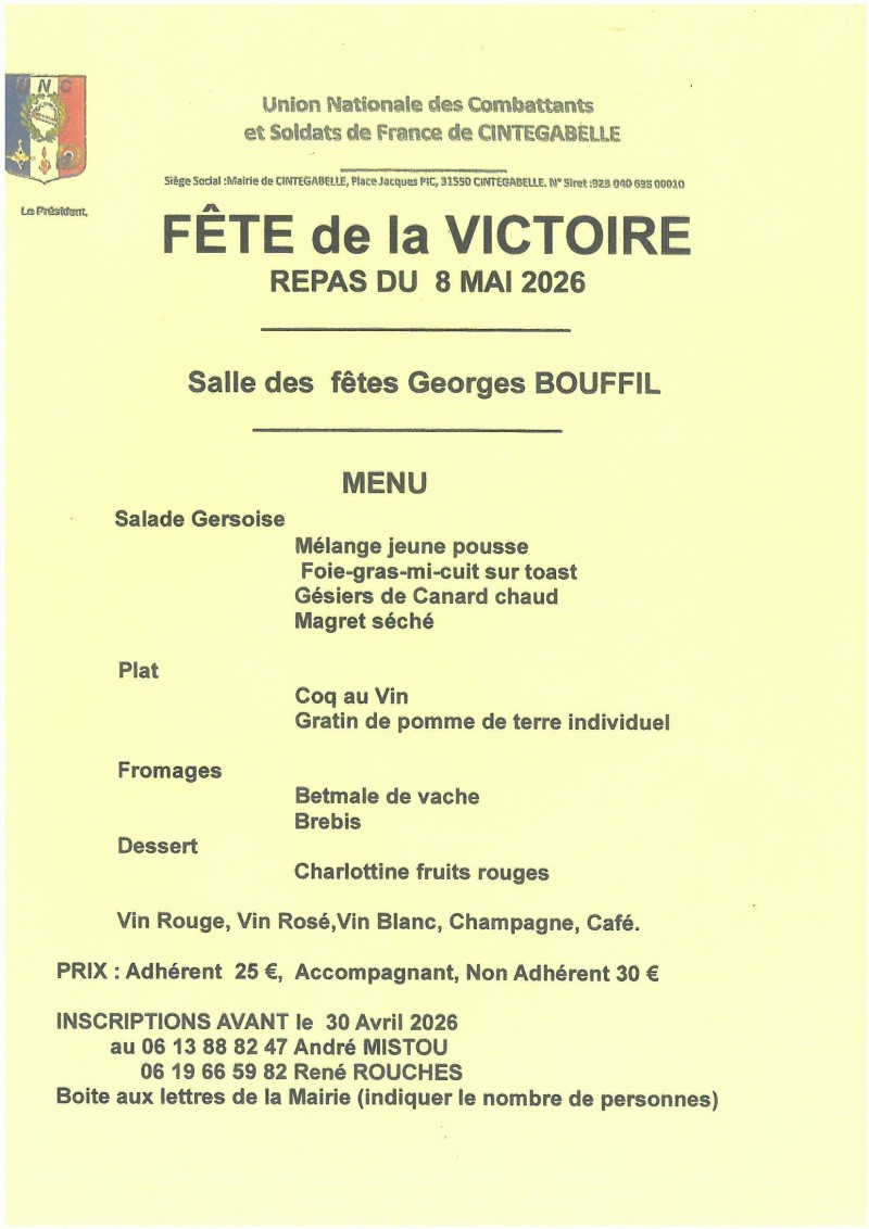 Repas du 8 mai des anciens combattants