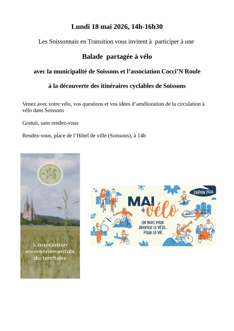 Balade partagée à vélo à Soissons