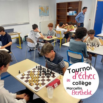 Tournoi d'échec au collège Marcellin Berthelot