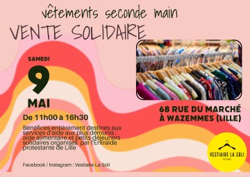 Vente solidaire de vêtements par le "Vestiaire LaSoli"