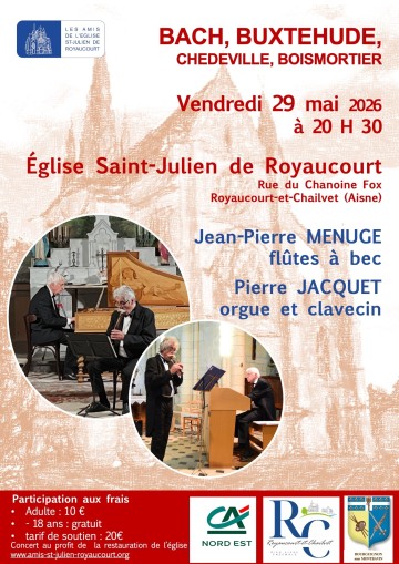 Concert de Musique Baroque -flutes à bec, orgue et Clavecin