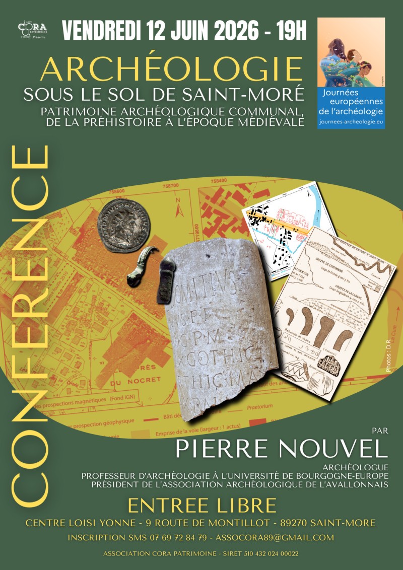 Conférence : Sous le sol de Saint-Moré. Patrimoine archéologique communal, de la Préhistoire à l’époque médiévale.