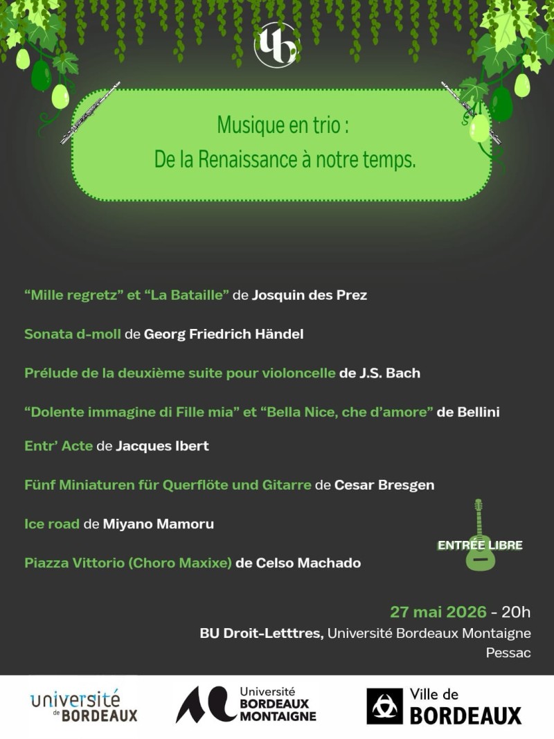 Concert du Trio de Flûtes et Guitare de l'OUB