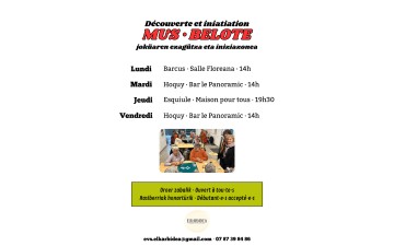 Découverte et initiation au mus et à la belote