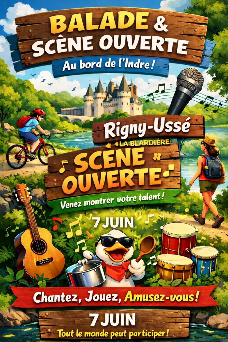 Balade et scène ouverte au bord de l'Indre