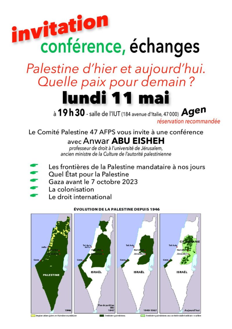 Palestine d'hier et aujourd'hui. Quelle paix pour demain ?
