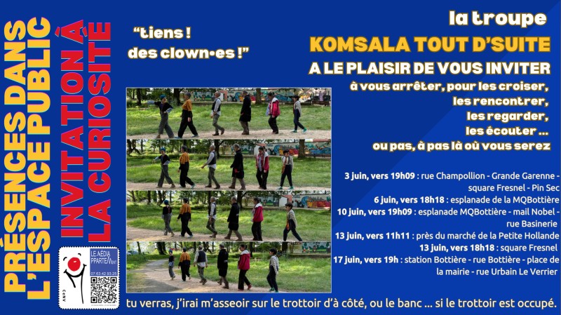 Tiens ! des clowns ! - La troupe Komsala Tout d'suite en balade