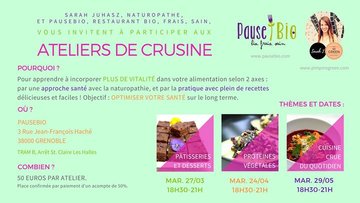 Atelier de crusine - Pâtisseries et desserts
