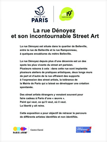[EXPOSITION] La rue Dénoyez et son incontournable Street Art