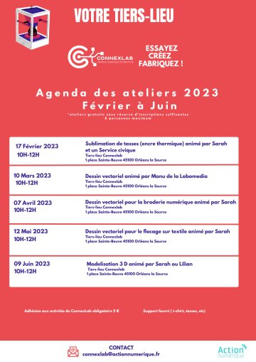 Agenda d'ateliers d'initiation à de nouveaux usages numériques