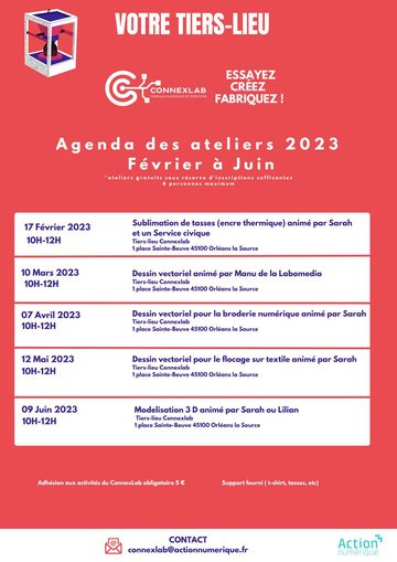 Agenda d'ateliers d'initiation à de nouveaux usages numériques
