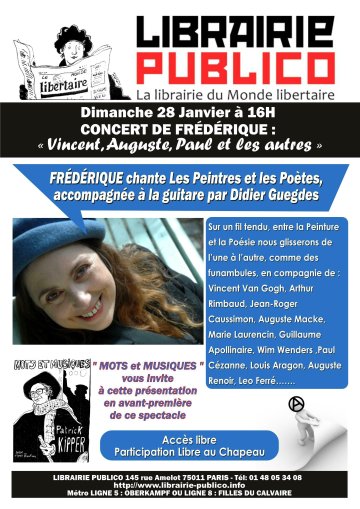 Concert de Frédérique : « Vincent, Auguste, Paul et les autres »