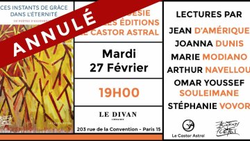Annulé : Soirée poésie avec les Éditions Le Castor Astral