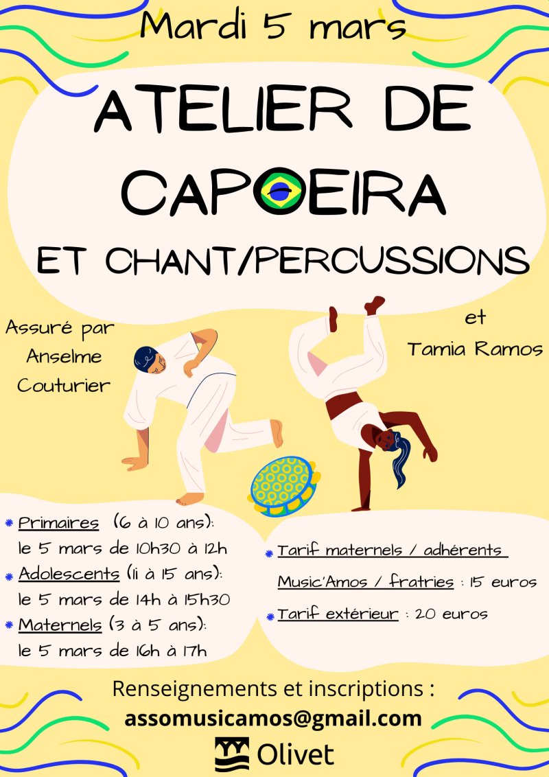 -  Atelier capoeira et percussions brésiliennes  -