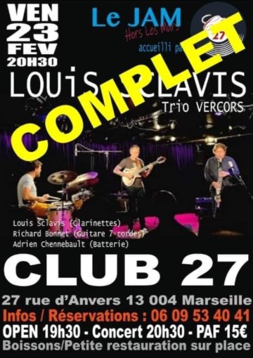 ⚠️COMPLET⚠️ Jam Hors Les Murs: avec Louis SCLAVIS TRIO VERCORS