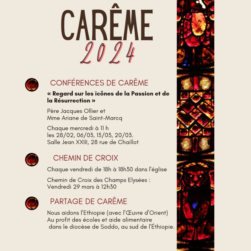 Carême 2024 à Saint-Pierre de Chaillot