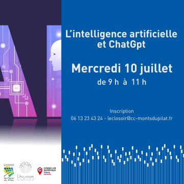 [ Atelier Numérique ] L’intelligence artificielle et ChatGpt