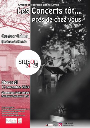 Concert tôt... Quatuor Caluna