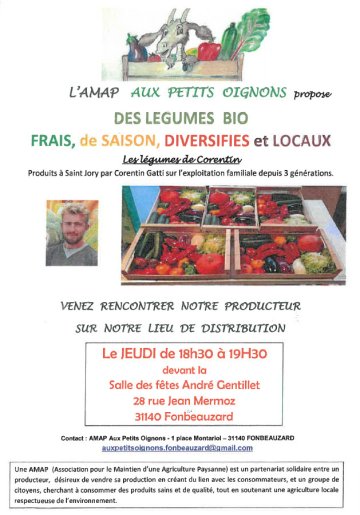 Association AMAP et les légumes Bio - Les jeudis
