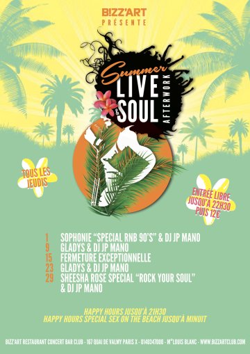 SUMMER AFTERWORK FEAT SHEESHA ROSE SPECIAL “ROCK YOUR SOUL”DJ JP MANO