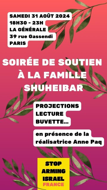 Soirée de soutien à la famille Shuheibar