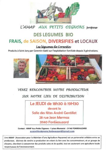 Association AMAP et les légumes Bio - Les jeudis