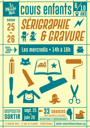 Ateliers Découverte – cours enfants gravure et sérigraphie
