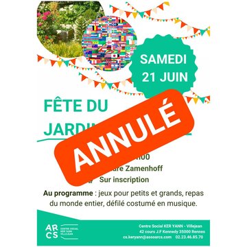 Annulation Fête du Jardin du Monde