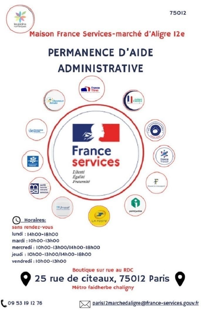 Maison France Service Paris 12e - marché d'Aligre